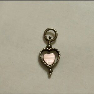 Heart-Shaped Mother of Pearl           Silver and Pink Pendant